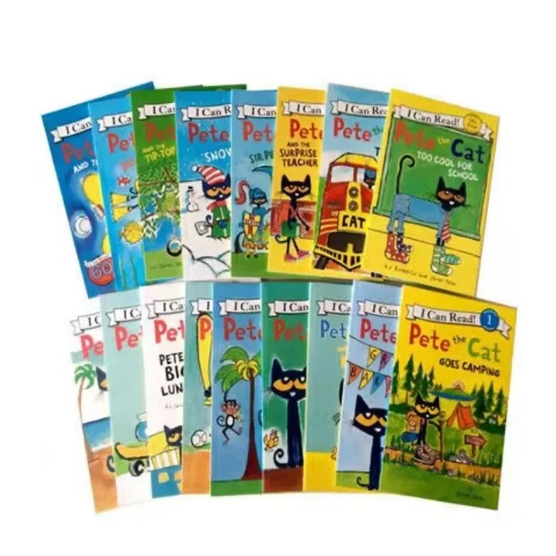 Imagem -03 - Pete The Cat Livros Ilustrados para Crianças Histórias Famosas Aprendendo Histórias Inglesas Conjunto de Livros Infantis para Leitura para Bebês