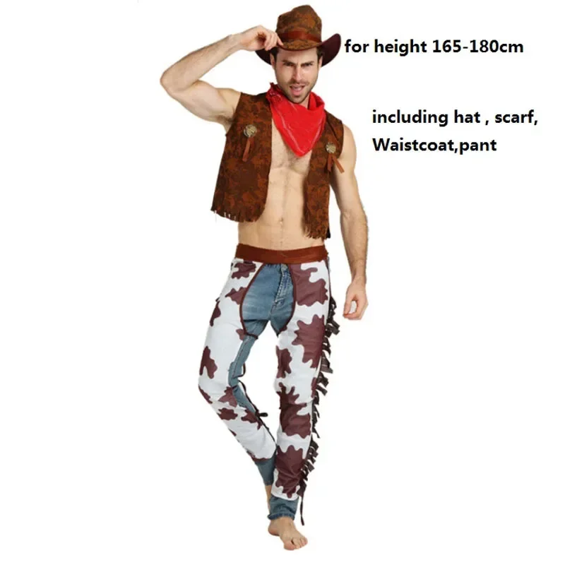Crianças adultos oeste 카우보이 코스프레 traje meninos meninas masculino feminino desempenho trajes vestido festa purim dia bruxas