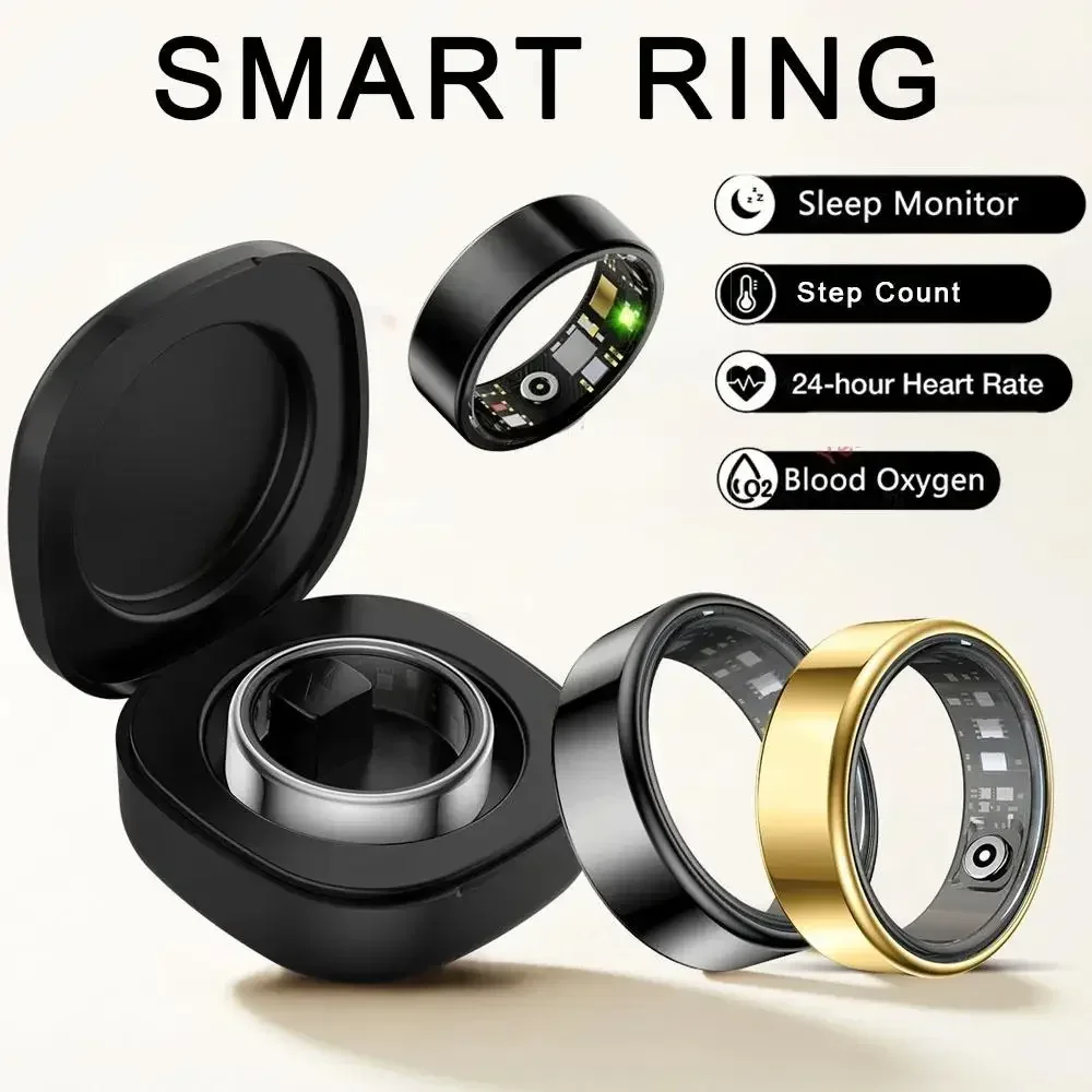 QINO R01 2025 nuevo anillo inteligente hombres mujeres, Monitor de ritmo cardíaco oxígeno en sangre sueño Smartring IP68 y 5ATM impermeable, modo multideporte