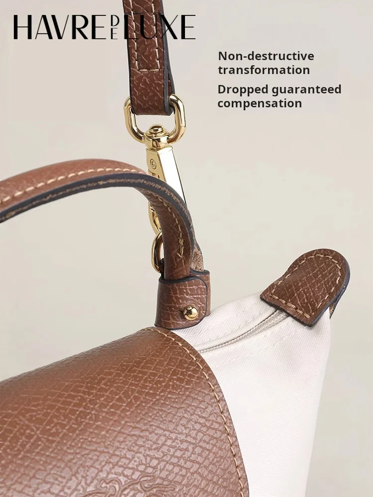 HAVREDELUXE Bag Strap For Longchamp Mini Bag Shoulder Strap Microfiber Modification Without Punching Bag Crossbody Bag  Strap