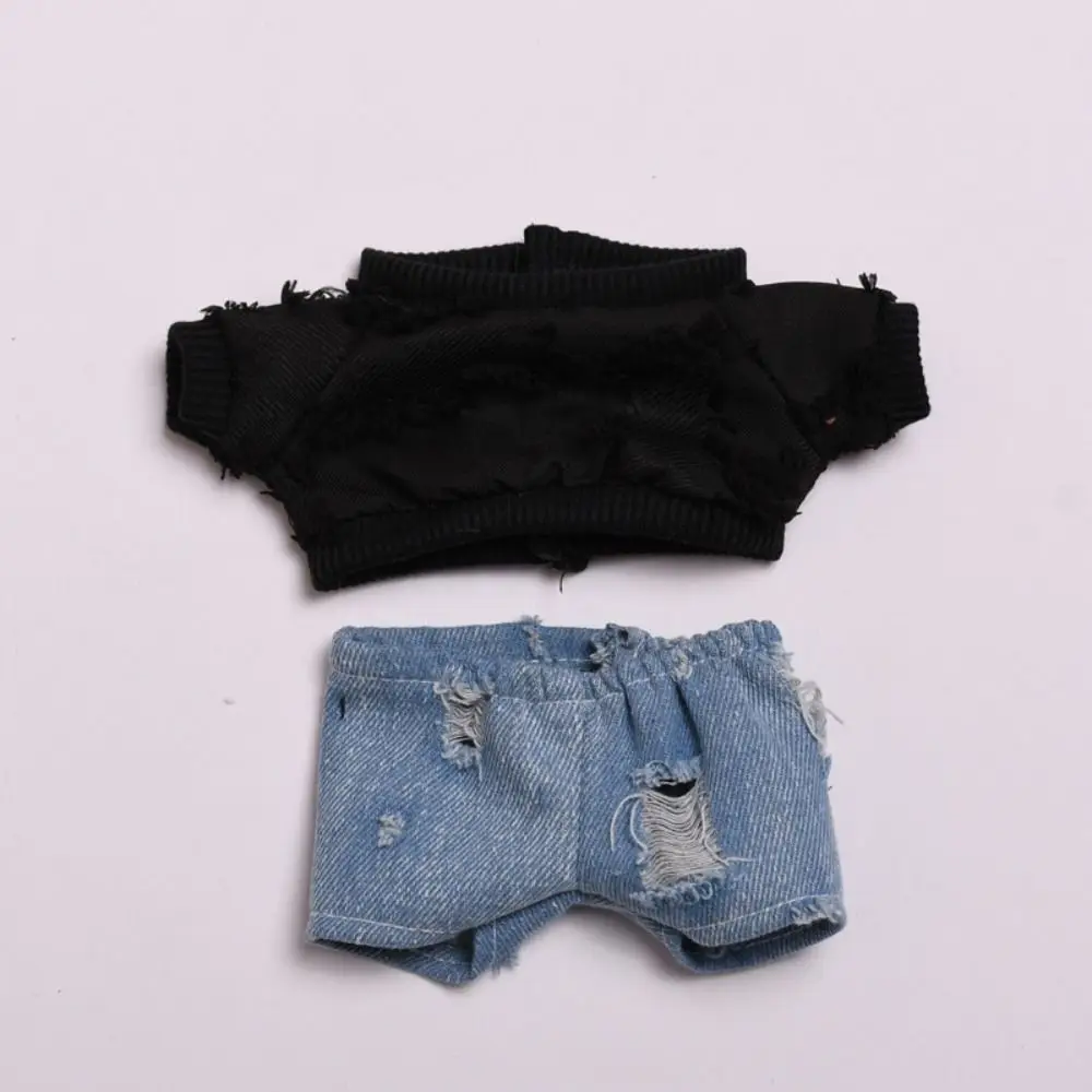 20 cm Puppen Kleidung DIY Zubehör Puppe T-shirt Hosen Anzug Ändern Kleid Spiel Ersatz Outfit Mini Hoodies Hosen Set