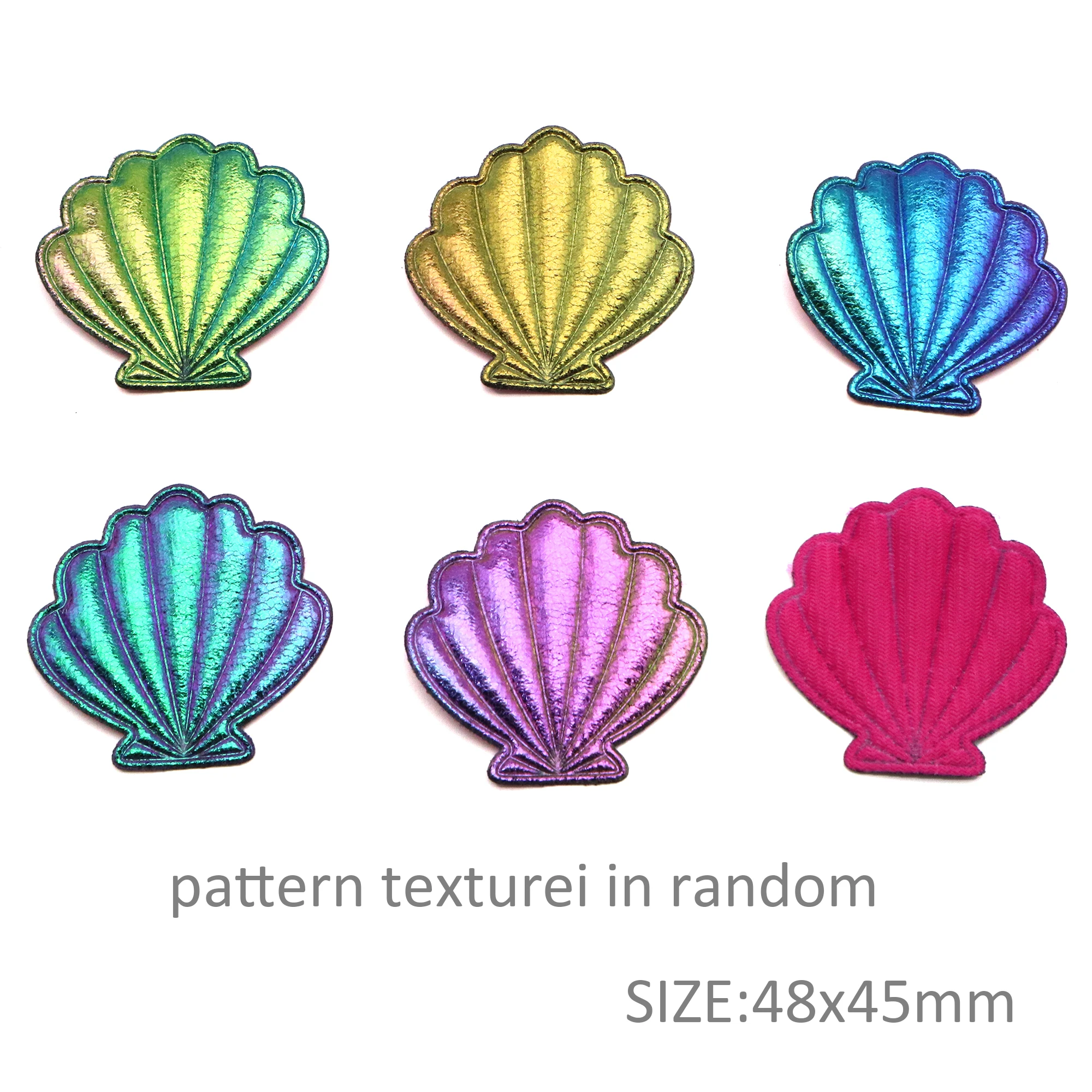 10 Pcs 48*45mm Shell Appliques Embroider Patches for Clothes Hat Sewing DIY Headwear Hair Clips Decor Accessories,10Yc38048