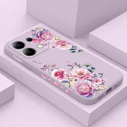 Satin Brocade Phone Case For Xiaomi Redmi Note 14 13 12 12S 11 11S 10 10S 9 9S Pro Plus 4G 5G Liquid Silicone Cover