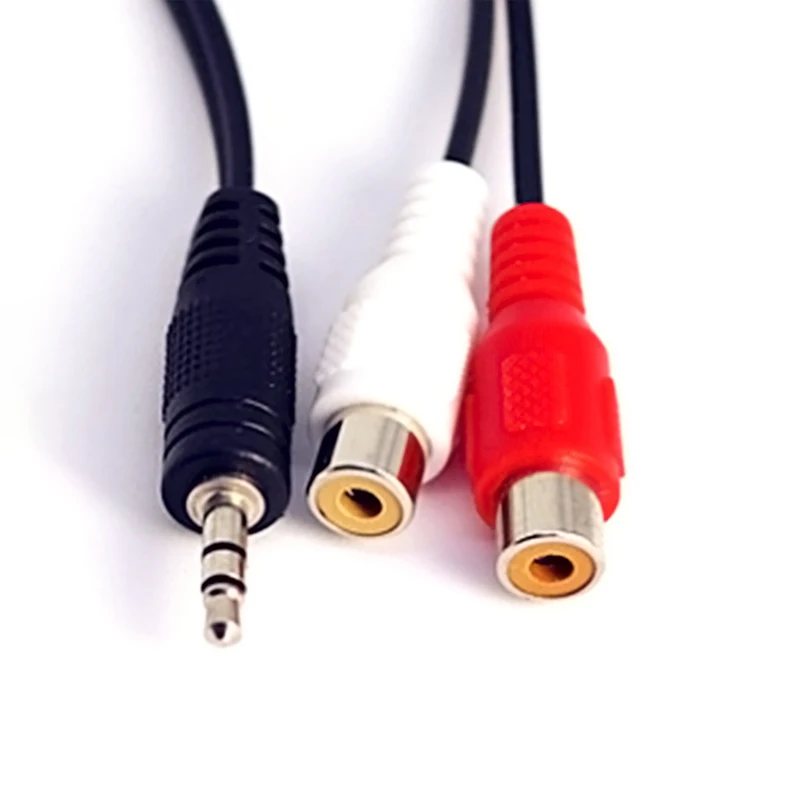 High Quality Copper 3.5mm Male Jack 3.5 Mm Aux Auxiliary Cable Cord To AV 2 RCA Female Stereo Music Audio Cable