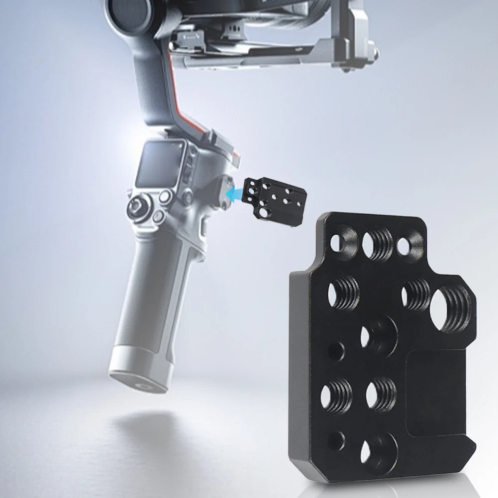 Expansion Adapter Board with 1/4 3/8 Threaded Holes Cold Shoe Mount Camera Gimbal Bracket for DJI Ronin RS3/RS2/RSC2/SC/S Gimbal