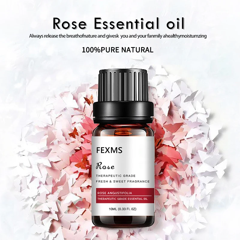 100% Pure Rose Essential Oil  Aromatherapy Oil Best Grade Rose Oil for Diffuser, Perfumes, Massage, Skin Care - 10ml