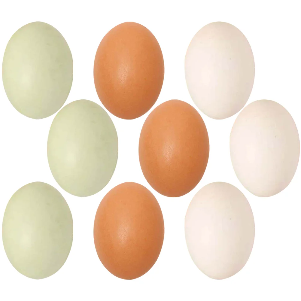 

9 Pcs Easter Eggs Accessories Creative Simulation Childrens Toys Decorative Fake Wood Props