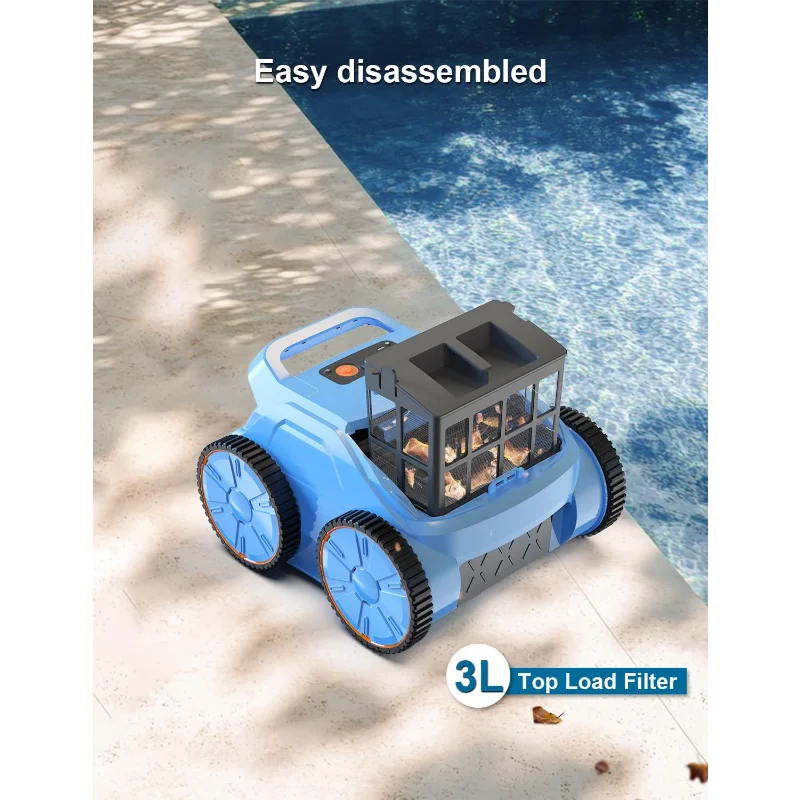 무선 로봇 청소기, 최대 2100평방피트까지 사용 가능한 수영장 진공 청소기, 최대 180분 사용 가능한 수영장 로봇 청소기