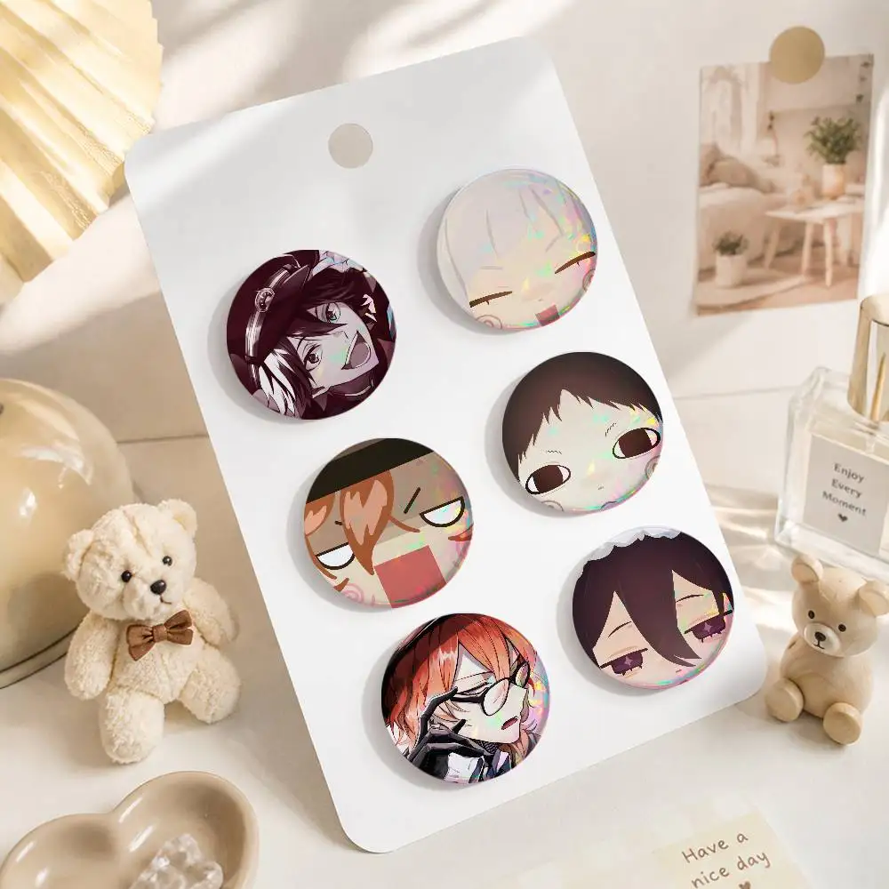 B-Buns-go Sa-tray Dogs-s Cute Cool Round Pin Badge Set For Anime Game Music Cartoon Fans Backpack Denim Jacket Hat Decoration