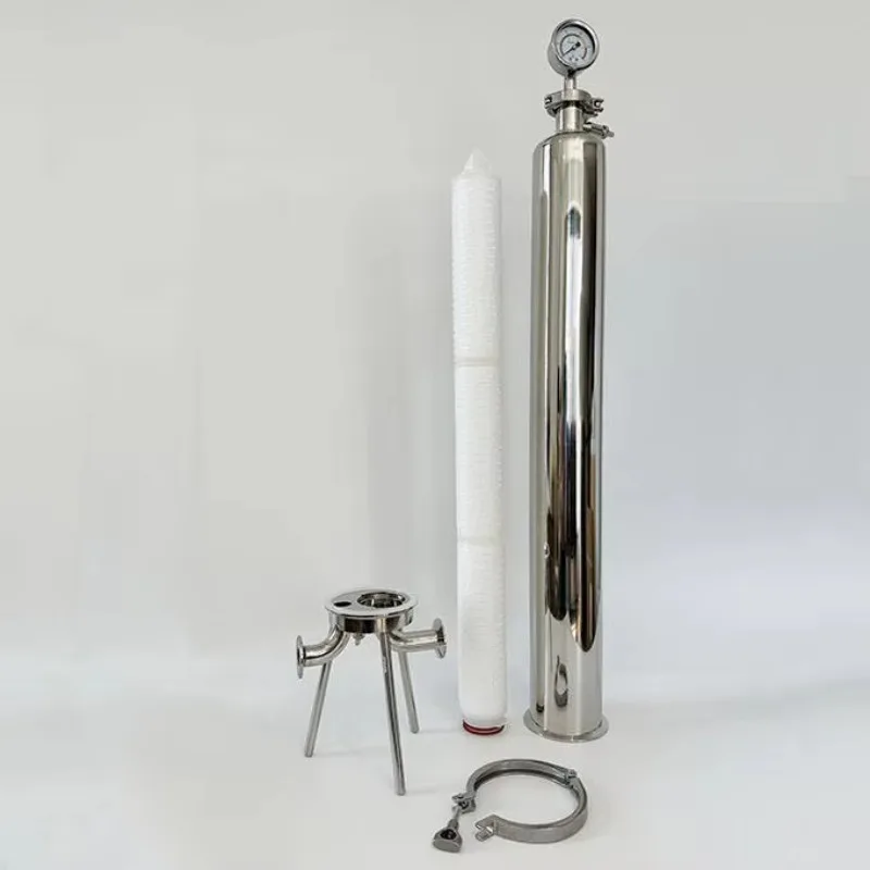 20inch Filter Cartridge Stainless Steel Filter Housing with Pressure Gauge for Process Liquid Filtration