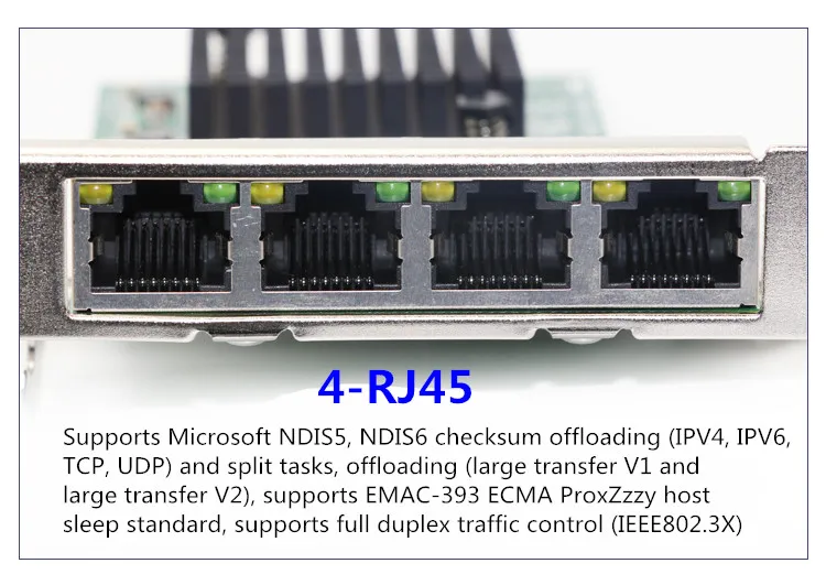 Imagem -04 - Placa de Rede Pcie x4 10 100 1000mbps Porta 4x Rj45 1g Nic Pci-e Lan Gigabit Ethernet Server Adaptador Proteção contra Raios 8111gx4