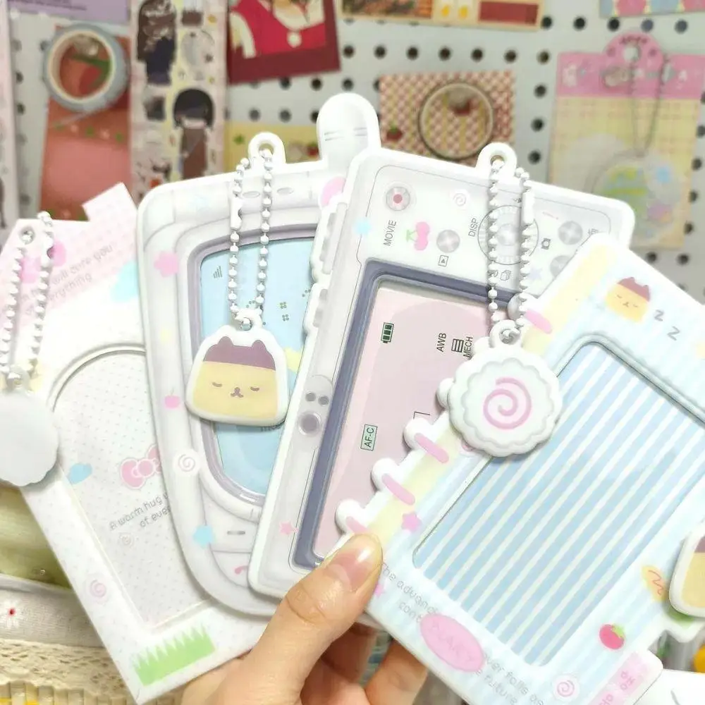 Sale Creative Camera Phone Shape Photocard Holder Props Idol Photo Storage Display Pendant PVC Student Card Protective Cover