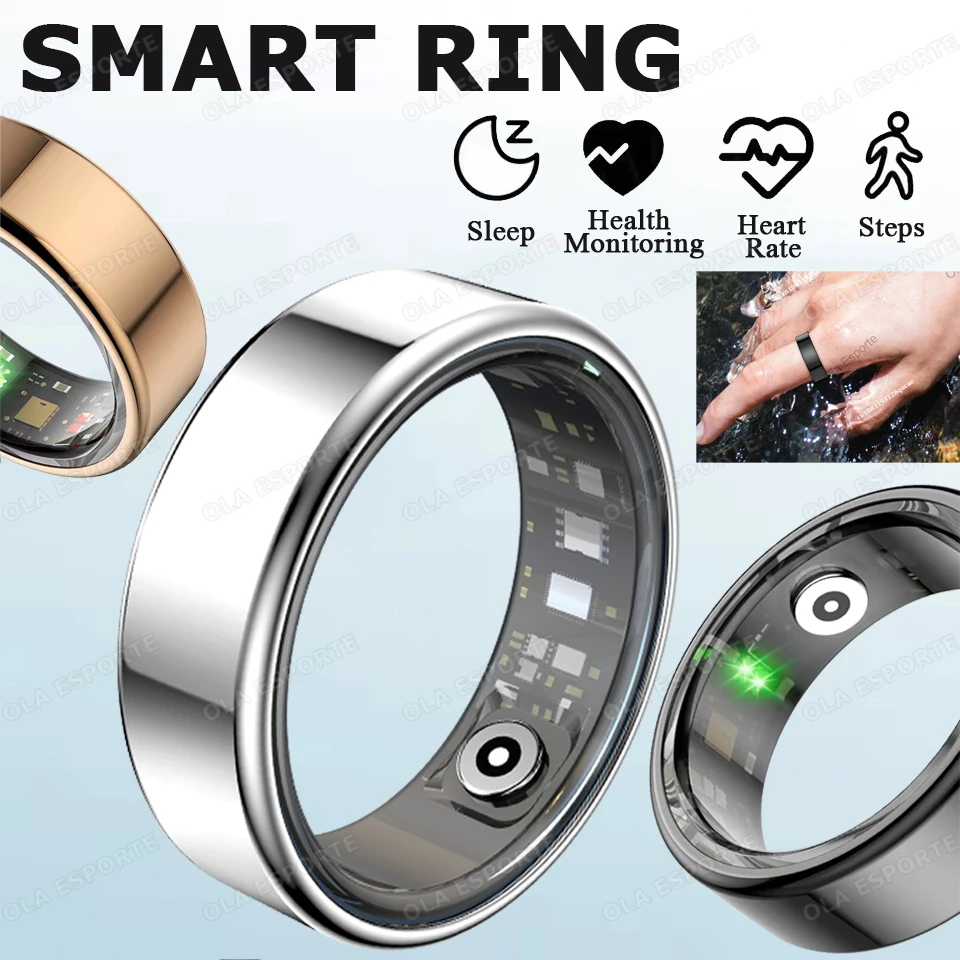 

Ola Esporte Smart Ring Man Мониторинг здоровья Монитор сердечного ритма и сна Спорт на открытом воздухе Смартринга 5ATM и IP68 Водонепроницаемое кольцо 2025 Новинка