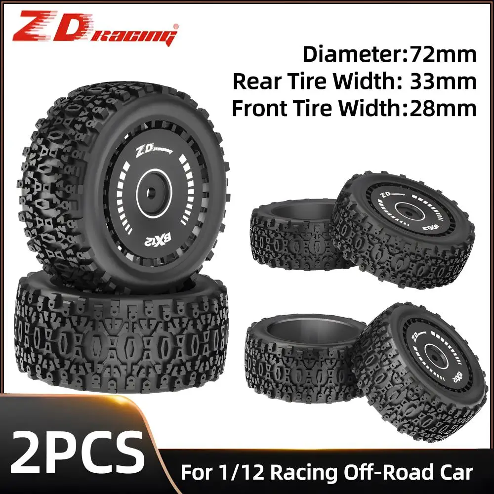 ZD Racing 2PCS RC Car Tires Rubber Tires For Racing Off-Road Car For 12mm Hex RC Car and 1/12 ZD Racing BX12