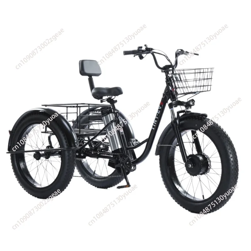 

lightweight Electric Tricycle Hybrid Moped For Elderly People 20 Inch 3 Wheel Bike With Basket
