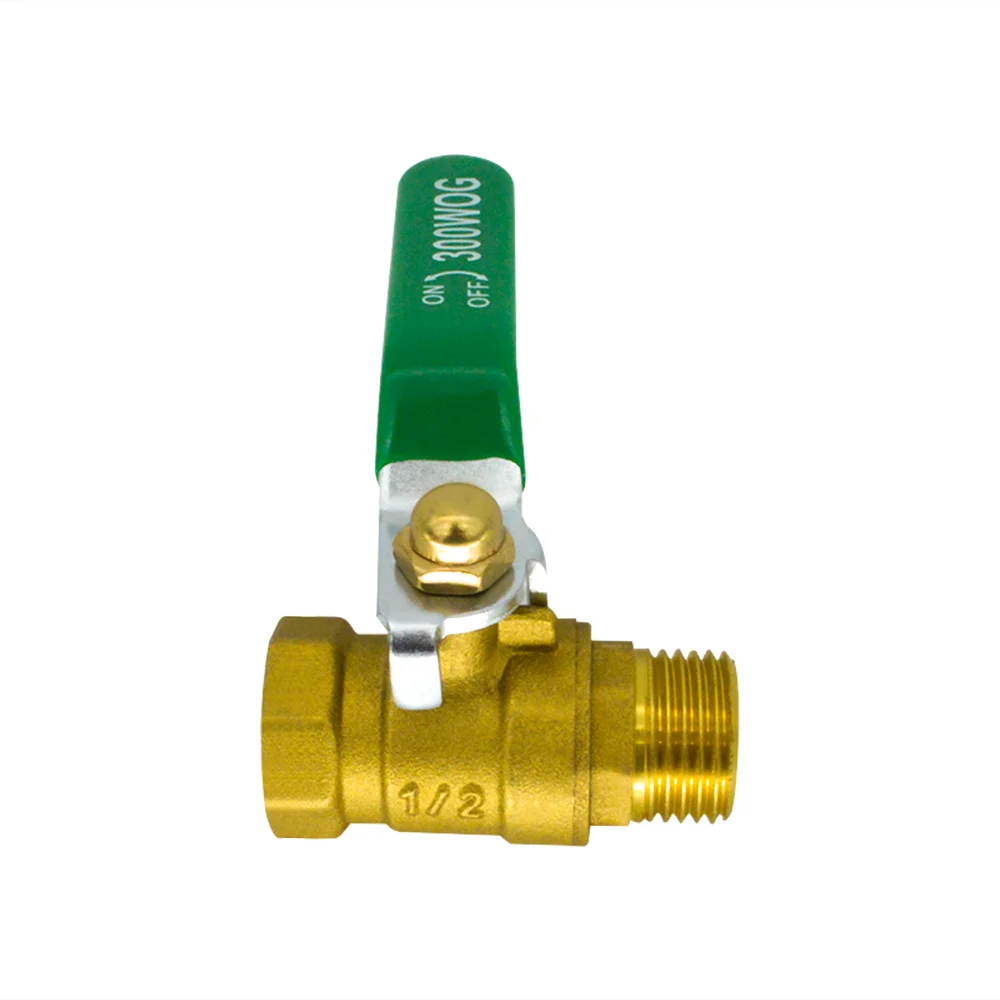 YQBS النحاس هوائي اغلاق الكرة صمام 1/4 "3/8" 1/2 "3/4" أنثى ذكر الموضوع اتجاهين وصلة أنابيب موصل مقرنة محول #4