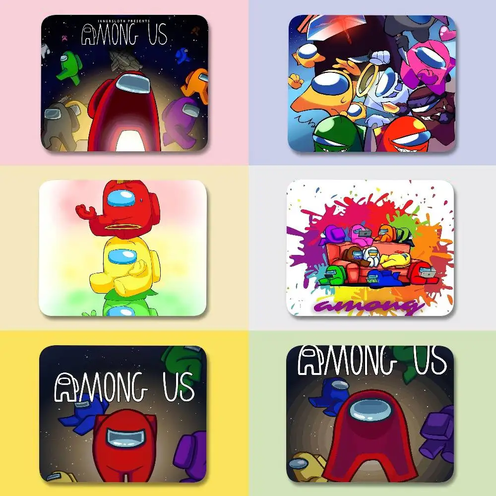 

Cool A-Among U-Us Game Mini Mouse Pad Office Mousepad Small With Stitched Edge Non-Slip Rubber Base For Home Computer