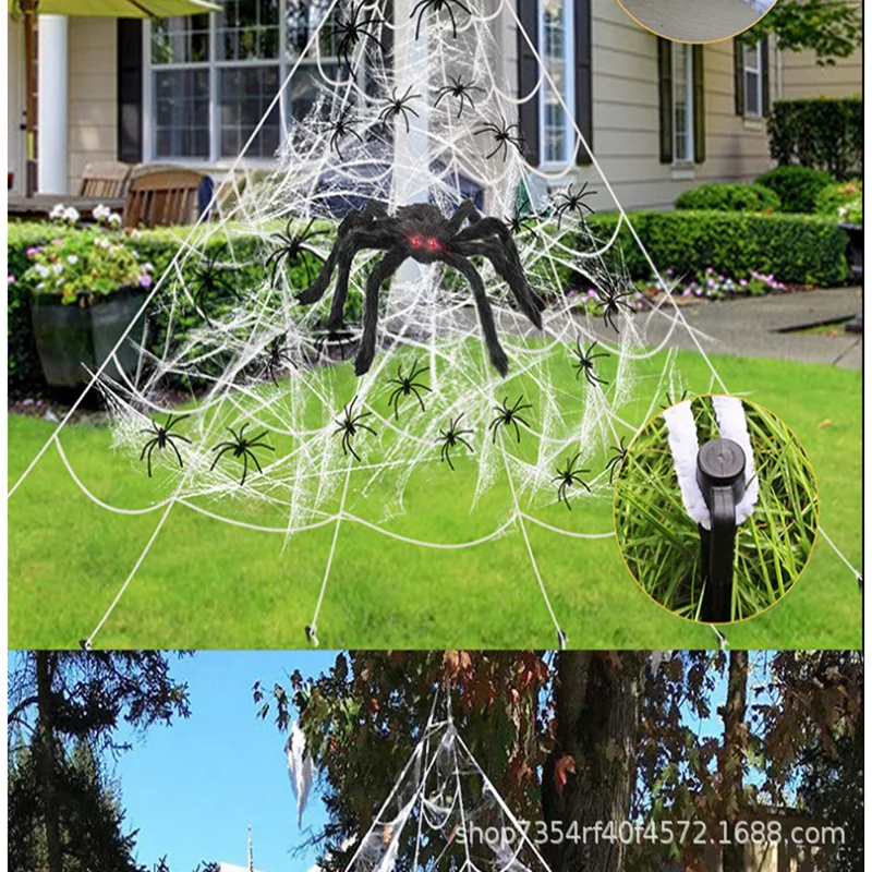 Halloween decorations spider web spider silk cotton simulation spider furniture office bar scene decoration props