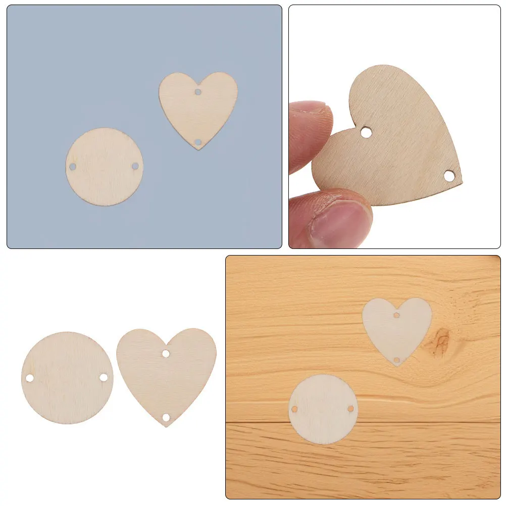 

1 set 1 Set Round Wooden Discs With Holes Unfinished Keychain Blanks For Diy Craft Calendar Plaque Tags Wooden Chips Replacement