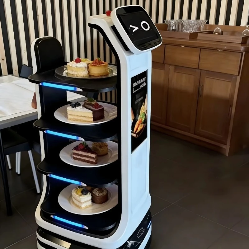 Smart Automated Catering Shuttle Robot Commercial Delivery Robot For Kitchen Food Preparation Transfer