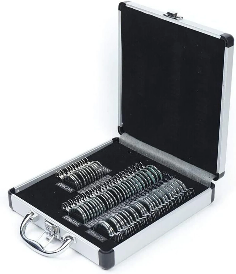 Optical Trial Lens Set Ophthalmic Kit Optometry Eye Testing Box Metal Rim TLS-68