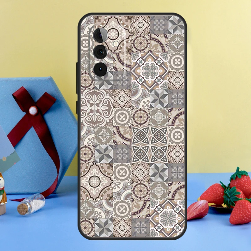 Boho Tile Mosaic Aesthetic Case For Samsung Galaxy A14 A54 A34 A12 A22 A32 A52 S A51 A71 A13 A23 A33 A53 A15 A25 Cover