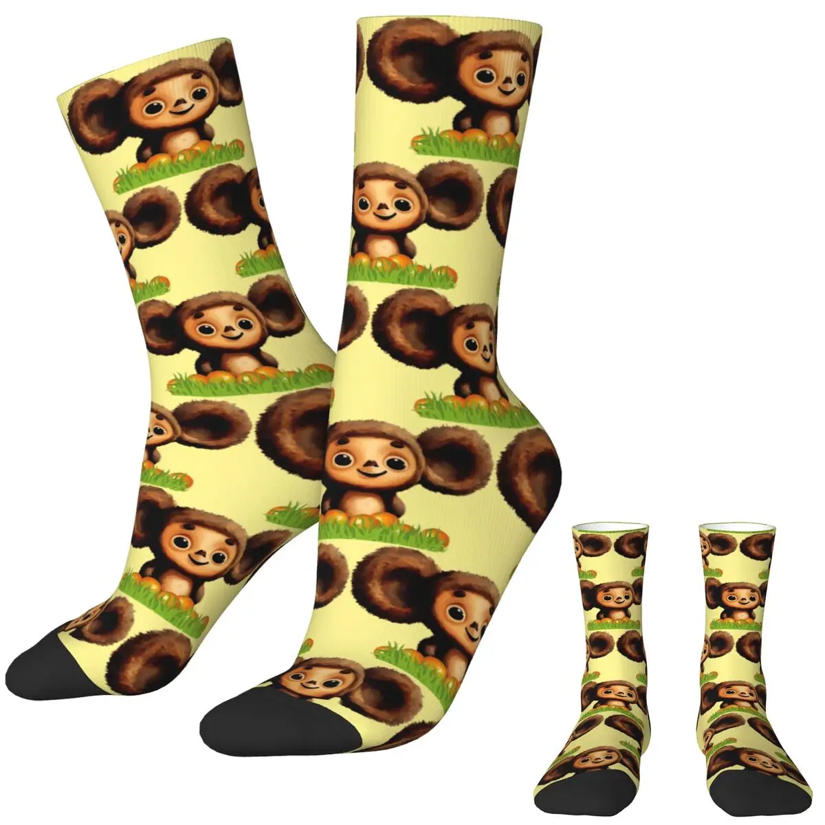 Cheburashka Canvas Logo Socks Autumn Stockings Casual Men Soft Socks Custom Climbing Anti Skid Socks