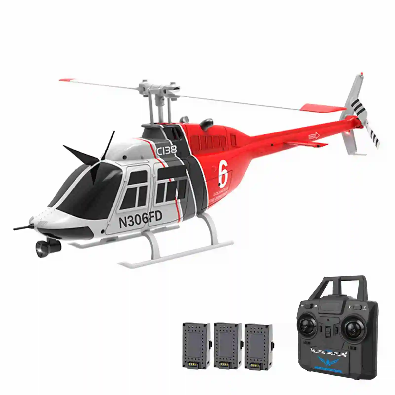 

2.4GHz Remote Control Helicopter 4CH Single Propeller Helicopter with Function One Click Roll Takeoff Landing Six Axis Gyroscope