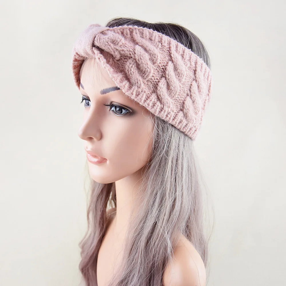 European and American Twist Cross Knotted Women Headband Fashion Wide Hair Bands Autumn Winter Warm Head Cover Ear Protectors