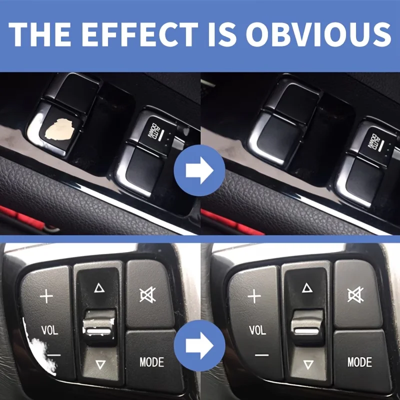 Car Touch-Up Paint Pen – Black Interior & Console, Silver Wheel Hubs, One-Step Scratch Repair & Restoration