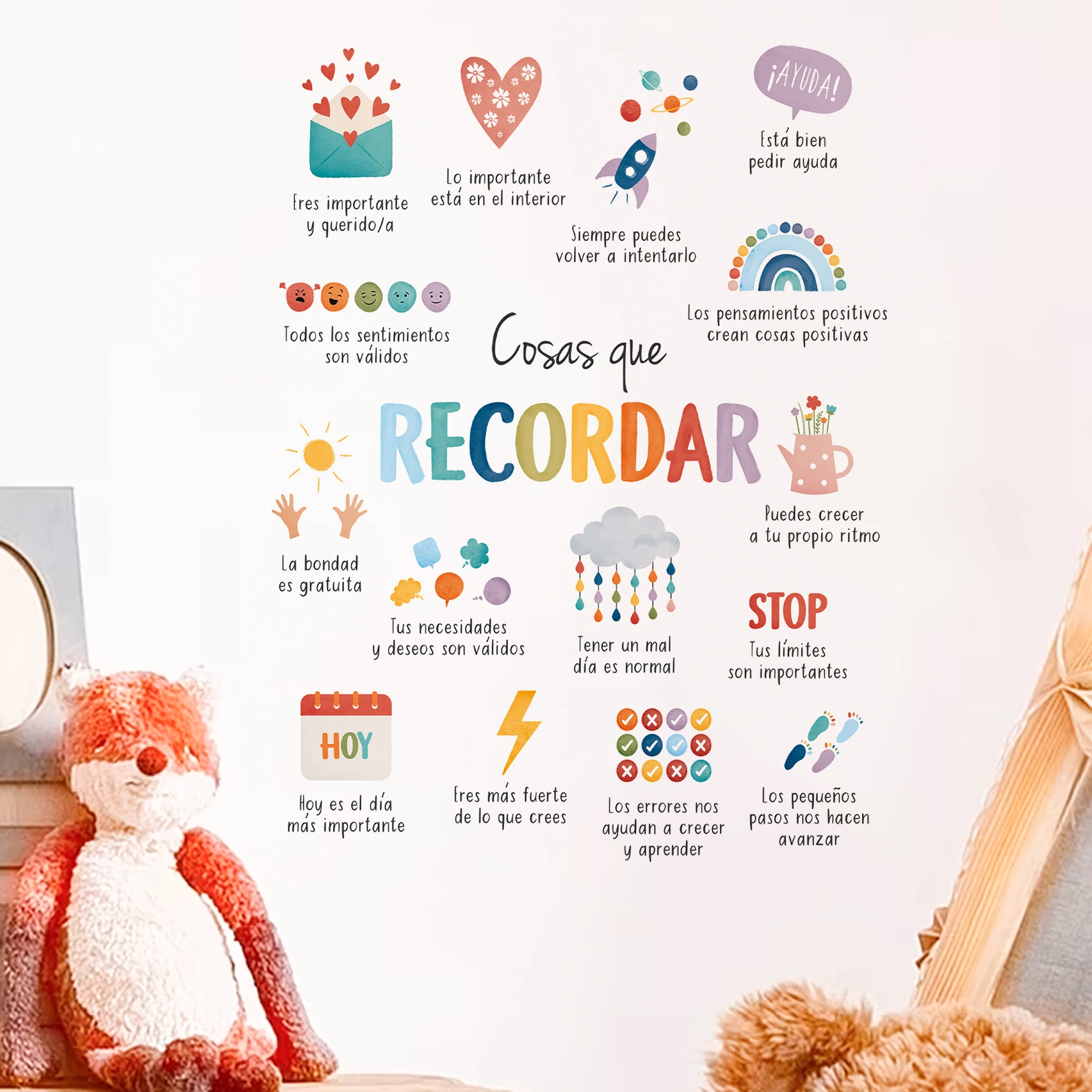 Pegatinas de pared para decoración de oficina de terapia, decoración del hogar, para habitación de niños, dormitorio, guardería, pegatinas de pared para decoración del hogar