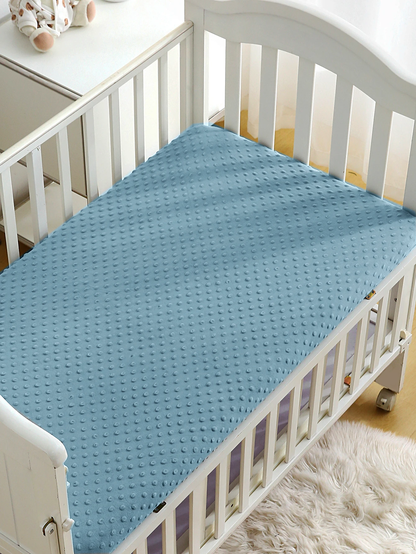 1PC Kids Crib Velvet Fitted Sheet, Mattress Cover Sheet Fits for Standard Baby bed 120*60cm/47.24x23.62x5in