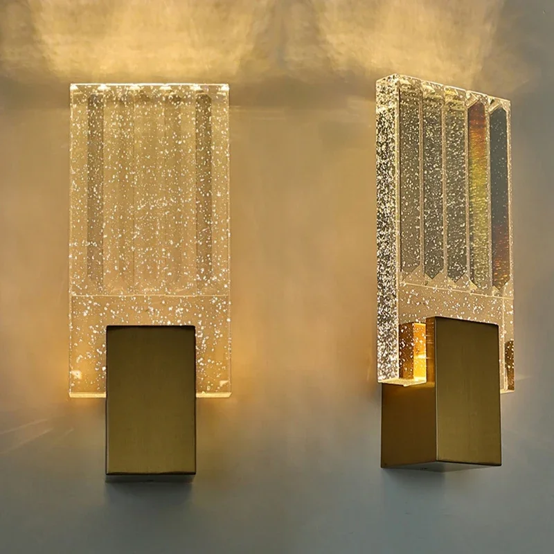 

Bubble Crystal Wall Lamps Modern LED Lighting Gold Indoor Wall Sconces Living Room TV Background Bedroom Aisle Home Decor Lustre