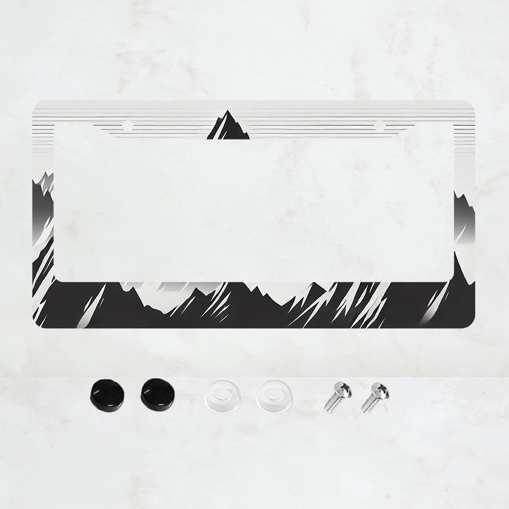 

1PC Mountain License Plate Frame Aluminum License Plate Frame - 6 x 12 Inch US Standard Size, Decorative Car License Plate