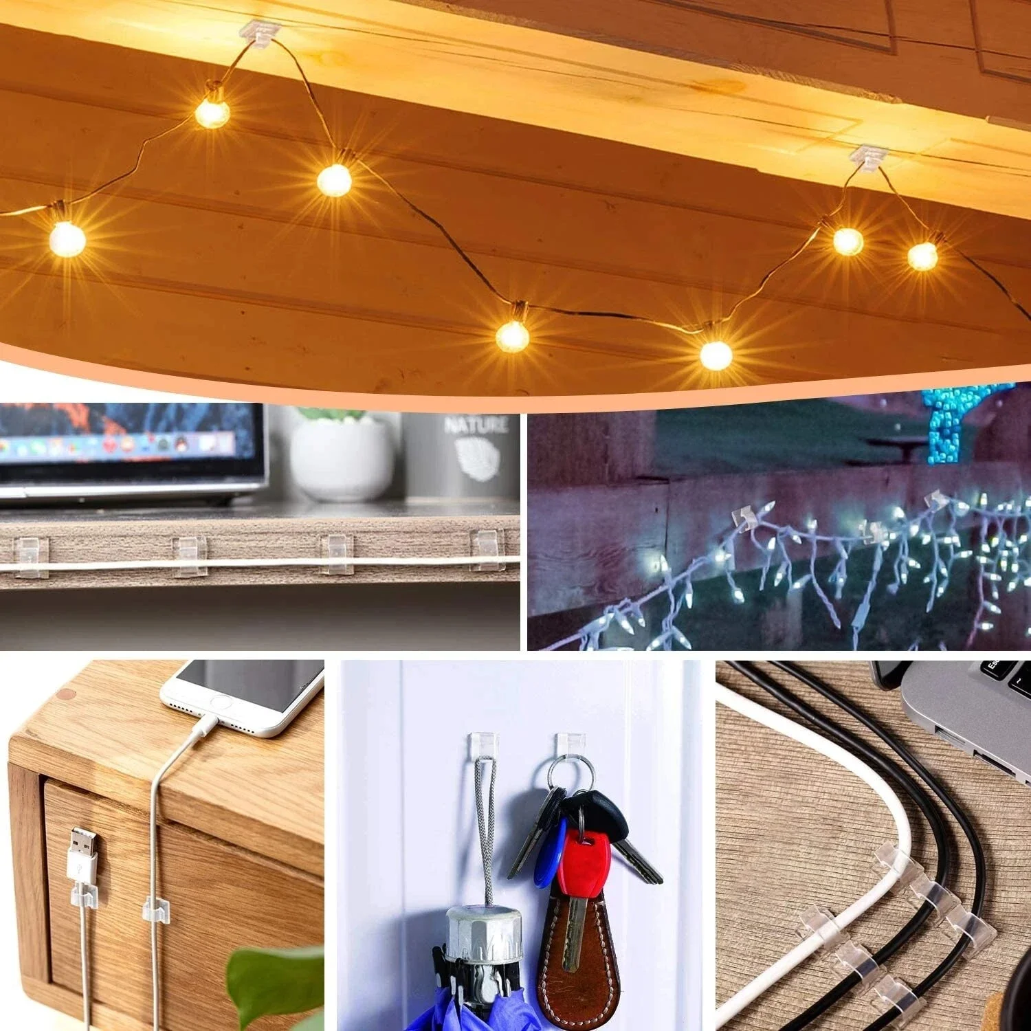 케이블 정리함 클립, 케이블 관리 와이어 관리자 코드 거치대, USB 충전 데이터 라인, 보빈 와인더, 벽걸이 후크, 50 개