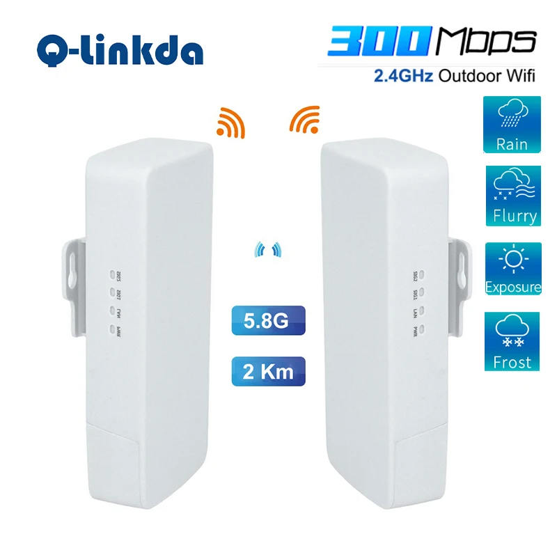 Wetterfester CPE/WLAN-Extender/Zugangspunkt/Router im Freien/5,8g 300 MBit/s Antenne Wi-Fi-Router-Brücke 1-3km