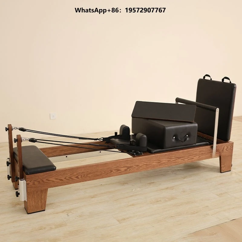 Wood Pilates Reformer Core Bed Durable Adjustable Save Space Pilates Studio Machine 5 Year Warranty