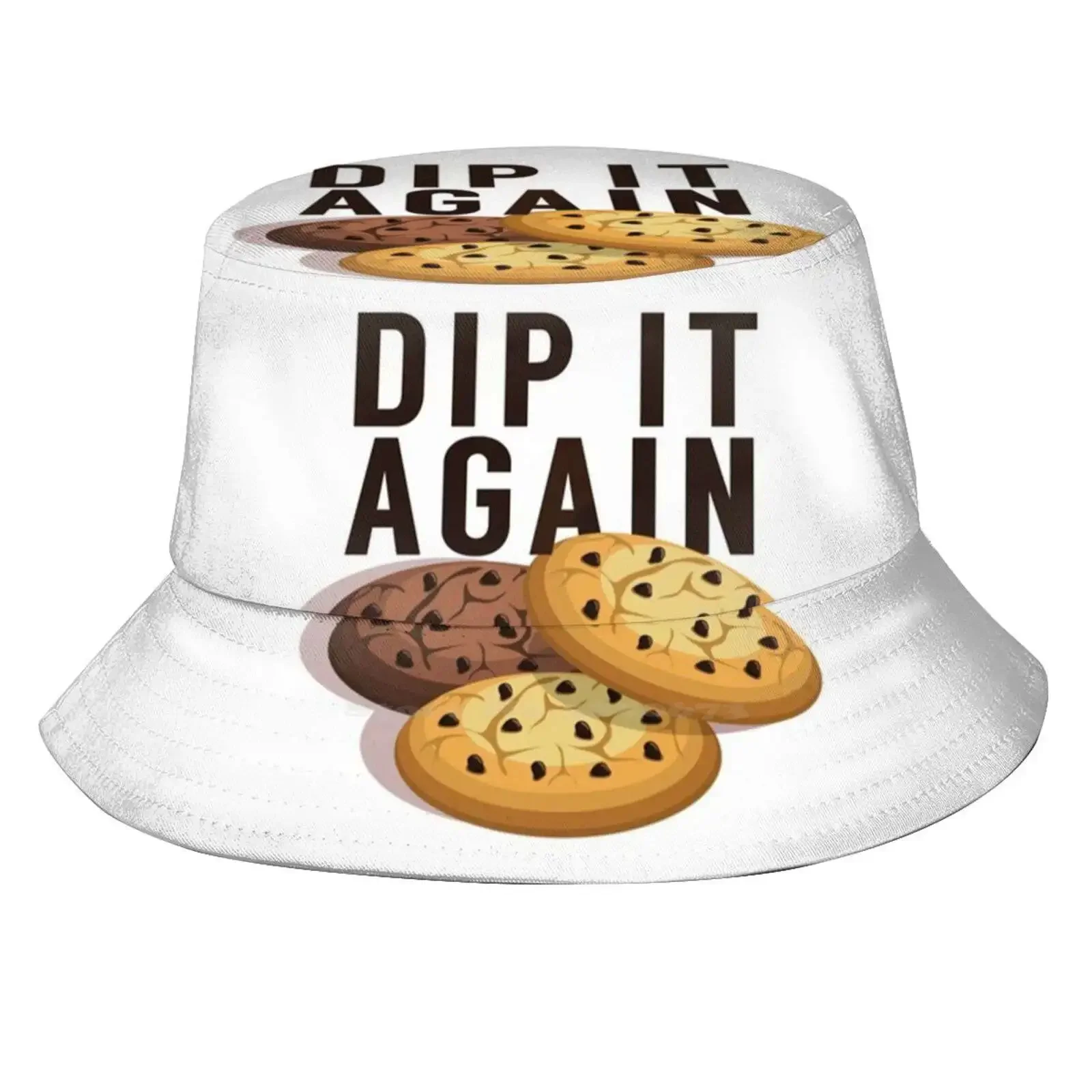 Dip It Again Korean Ladies Outdoor Sun Hat Bucket Cap Ghosts Pat Butcher Dip It Biscuit Tea Cookies Funny Humour Horrible