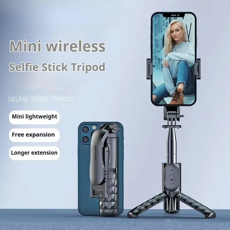 Portable Bluetooth Selfie Stick with Tripod Aluminum Alloy Multi Function Remote Control for Travel Vlogging Photography