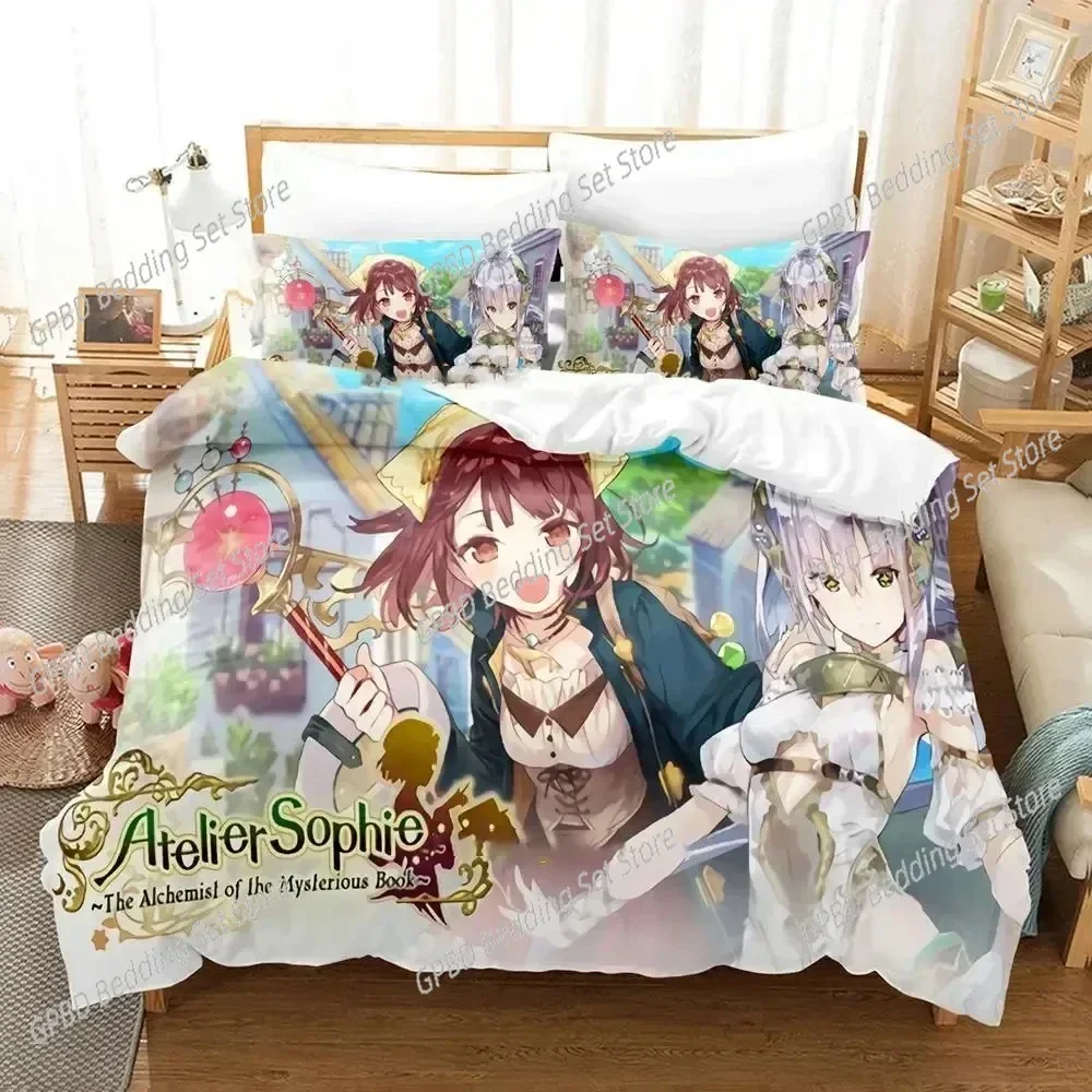 3D Print Anime Atelier Sophie 3D Bedding Set Duvet Cover Pillowcases Single Twin Full Queen King Size Home Decor Quilt Boys Gift