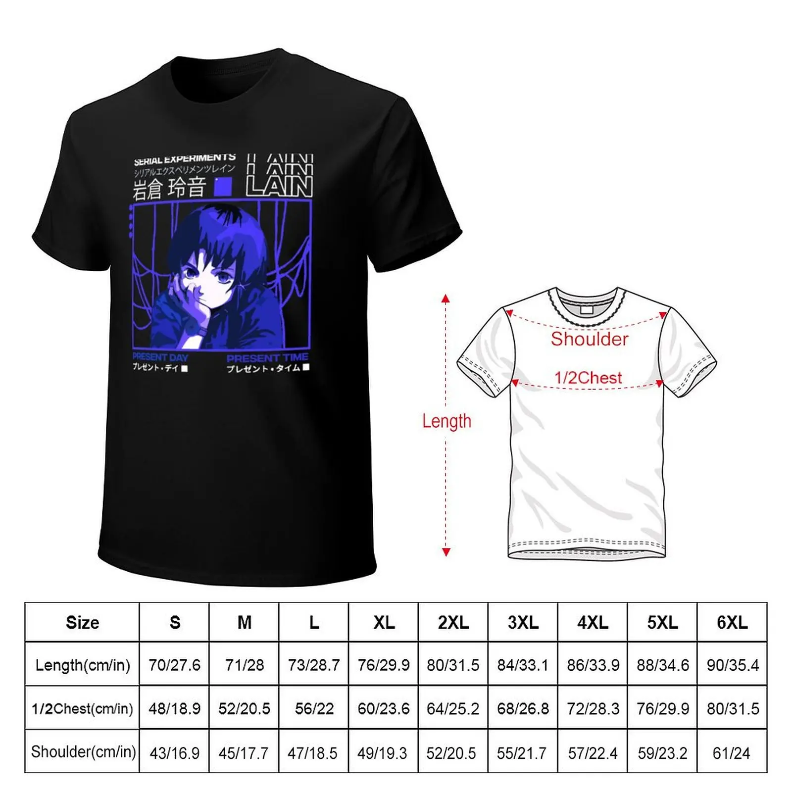 Serial Experiments Lain T-Shirt Relaxed Fit Casual Short Sleeve Top
