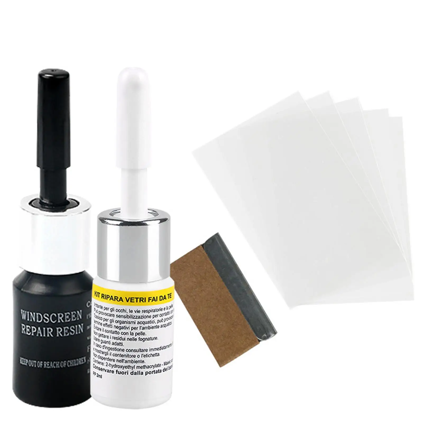 Car Windshield Crack Repair Tool DIY Auto Glass Windscreen Repair Fluid With 5pcs Curing Film 1pc Repair For Chips Cracks S6A1