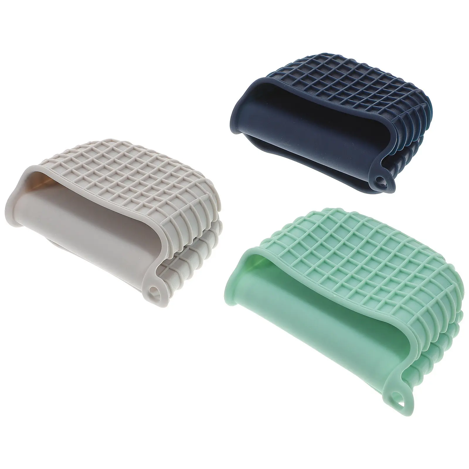 3Pcs Silicone Oven Mitts Heat Resistant Anti Scald Pot Holder for Bbq Oven Microwave Hot Bowl Handling Kitchen
