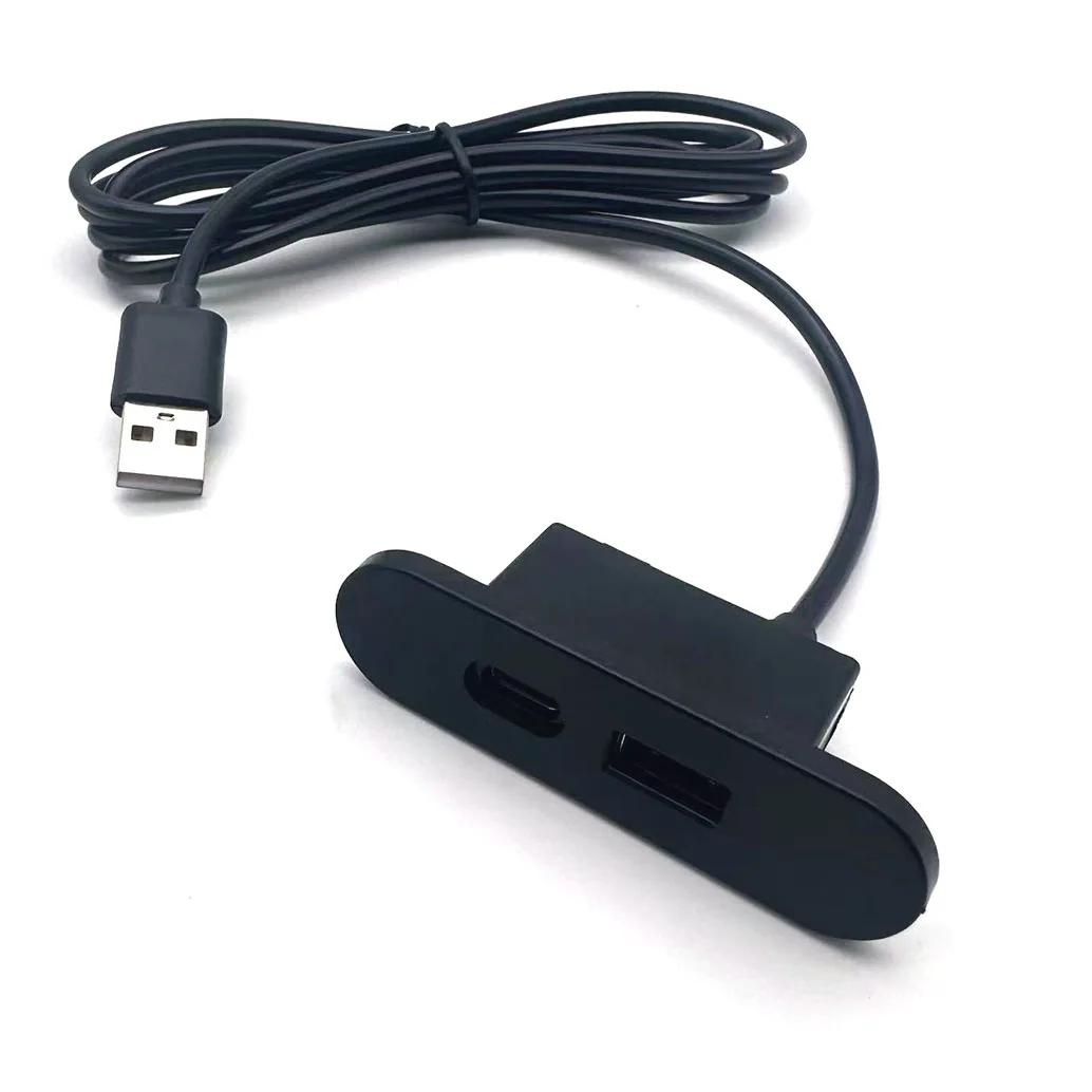 2 Ports USB 2.0 Hub for Laptop PC Computer Desktop Embedded USB Converter Hole In-Desk Mounting USB 2.0 Splitter