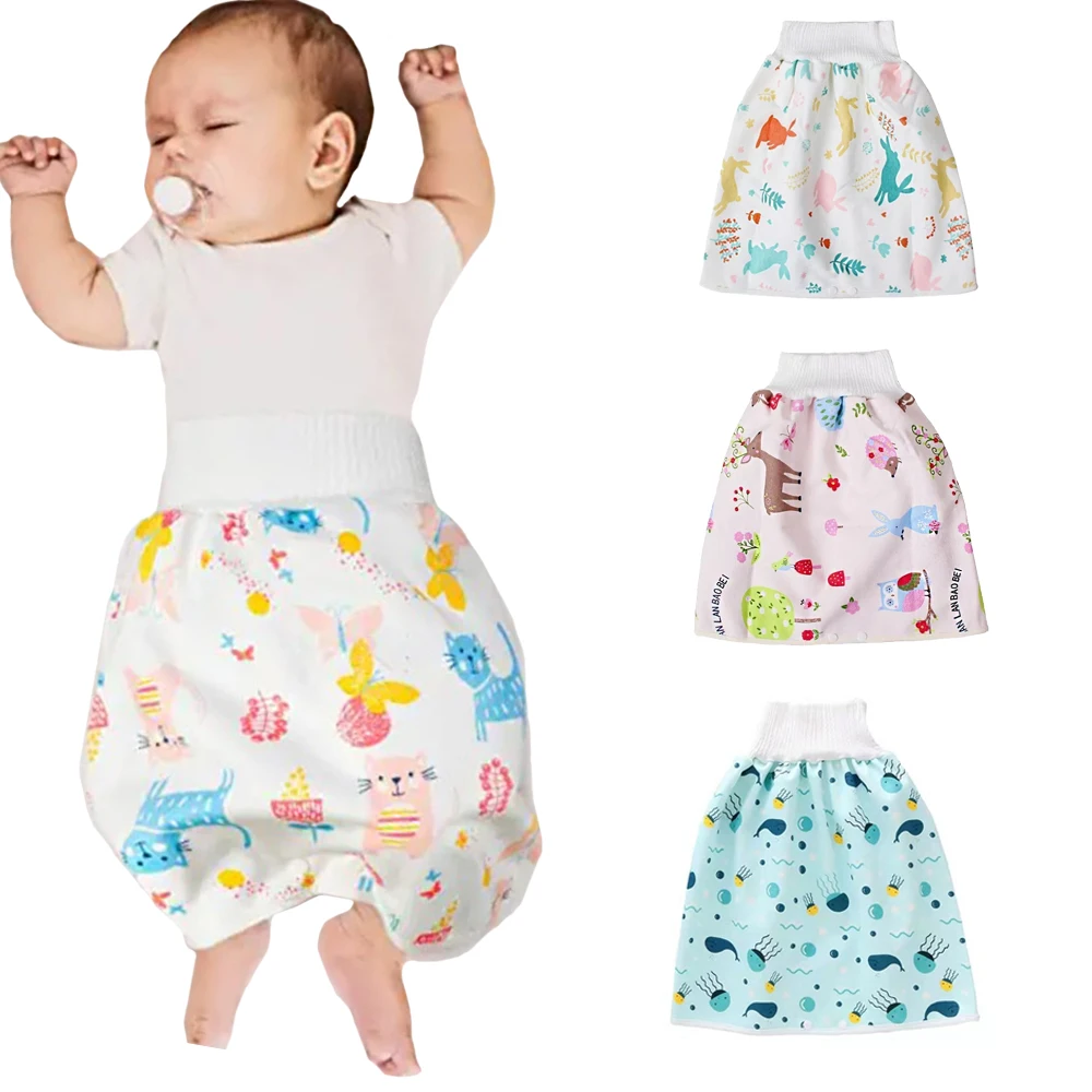 

Baby Waterproof Diaper Skirt for Potty Training Baby Comfy Diaper Short for Boys and Girls Sleeping Bedclothes Night Time