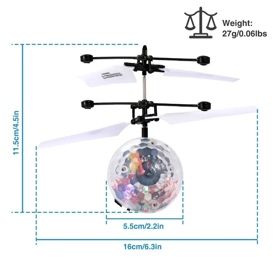 RC Bolas Voadoras Elétricas Indução Infravermelha Drone Helicóptero Bola LED Brinquedo Voador de Luz
