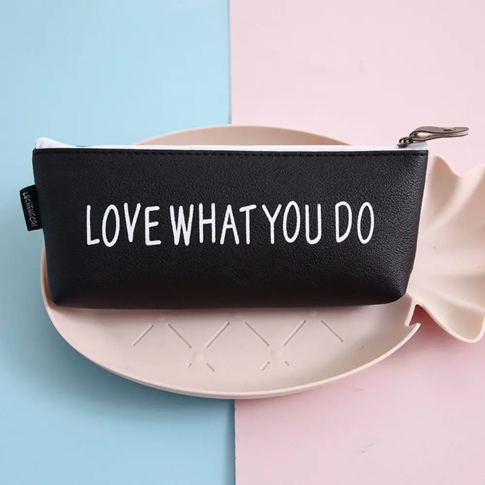 

Новая однотонная сумка для ручек, большая вместительная сумка для хранения ручек из искусственной кожи, многофункциональный органайзер для канцелярских принадлежностей, студенческий