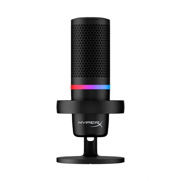 

Hot Hyper X Duocast Omnidirectional USB RGB Cardioid Gaming Microphone Gaming with Low-profile Shock Mount