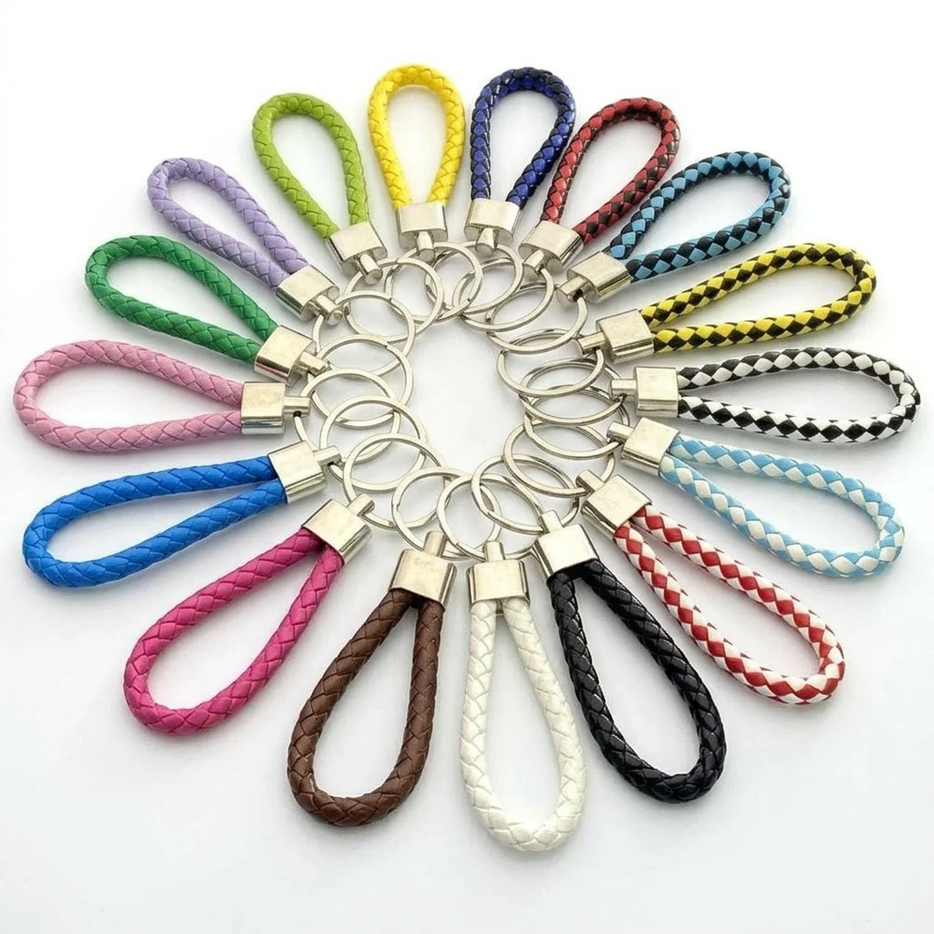 

1/10Pcs Car Keychain for Women or Men Exquisite Keyring Pendants Woven Hanging Ropes High and Key Chain Ring Cute Ornaments