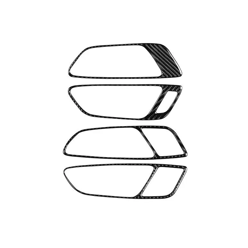4pcs Car Inner Soft Carbon Fiber Accessories Door Handle Cover Trim For Seat Leon 2013 2014 2015 2016 2017 2018 2019 2020